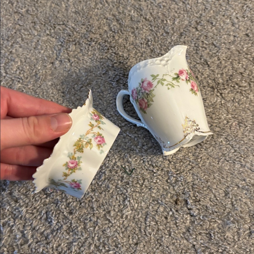 🫖 Antique Richmond Z.S.&Co., Bavarian China Creamer & Sugar Cube Dish - Picture 2 of 7
